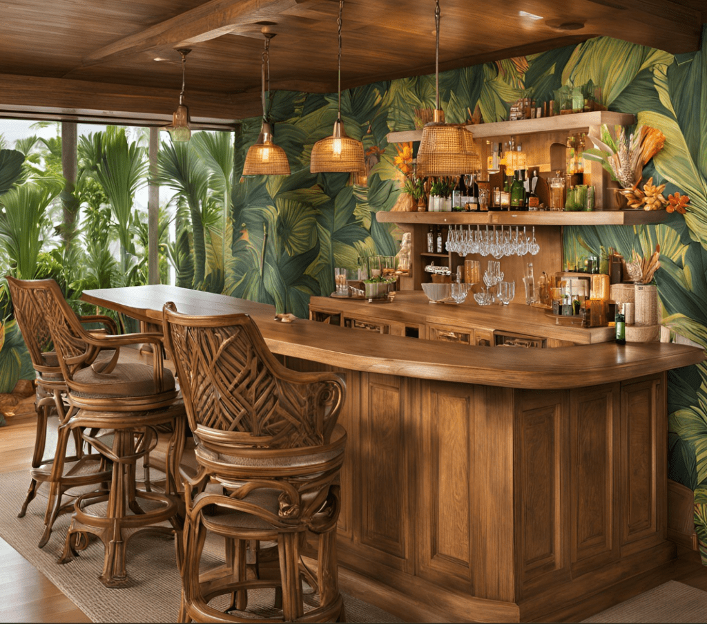 Revamp Your Basement Chic Tropical Bar Inspirations