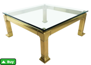 Modern Brass Coffee Table by Mastercraft With Glass Top - chairish.com
