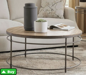 St. Armand Round Wood Top Cocktail Table, Brown - onekingslane.com
