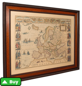 1970's Vintage Reproduction 17th Century Map of Europe