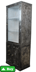 Industrial Brushed Steel 2-Piece 80 inch Display Cabinet
